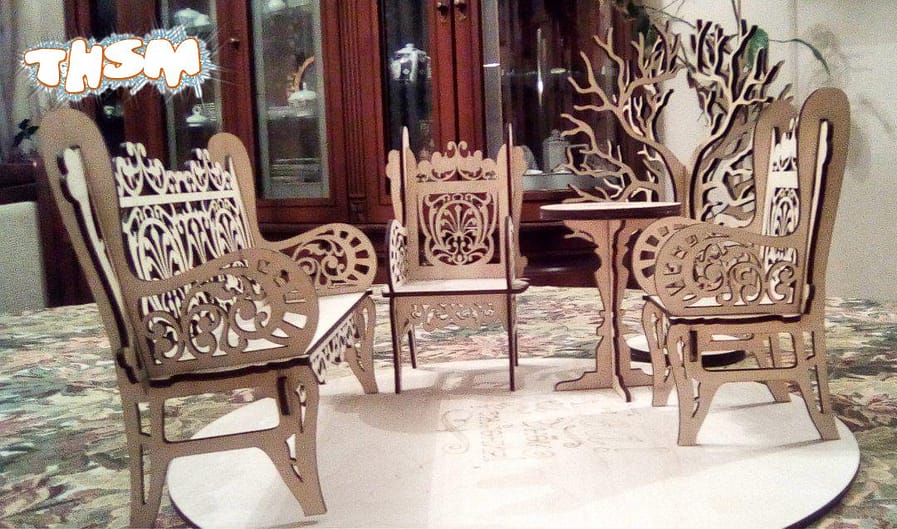 Laser Cut Chair Bench Sofa 3mm Free Vector cdr Download - 3axis.co