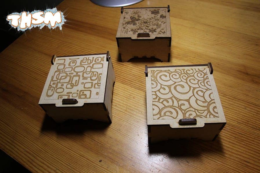 Laser Cut Engraved Jewelry Boxes DXF File