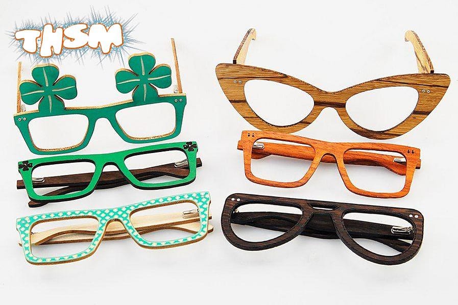 Laser Cut Wooden Party Glasses Frames Free Vector