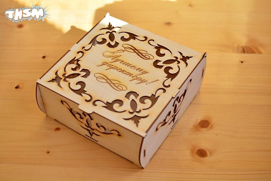 Decorative Wooden Box with Laser Engraving