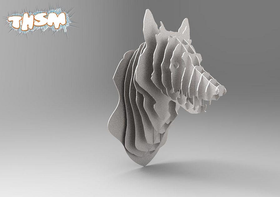 Laser Cut Wolf Trophy 3D Animal Head Free Vector cdr Download - 3axis.co