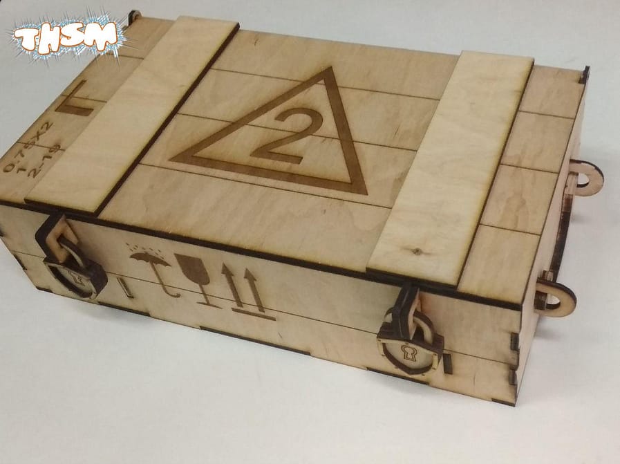 Laser Cut Military Ammo Crate Style Wooden Wine Box Free Vector