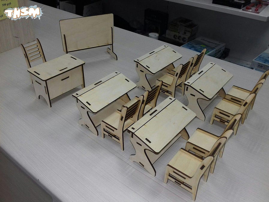 Laser Cut Kids Toys Miniature Classroom Furniture Free Vector