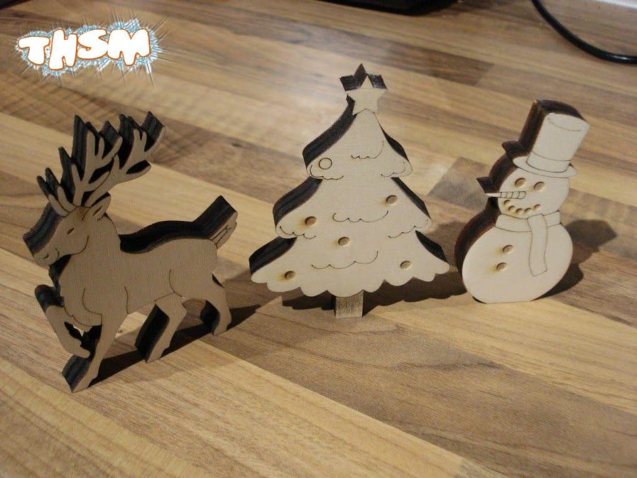 Laser Cut Snowman Christmas Ornaments Free Vector