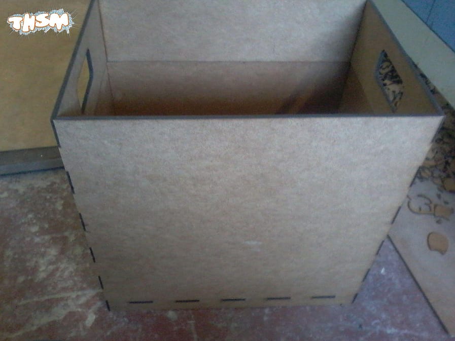 Laser Cut Trash Box Wood Trash Bin DXF File