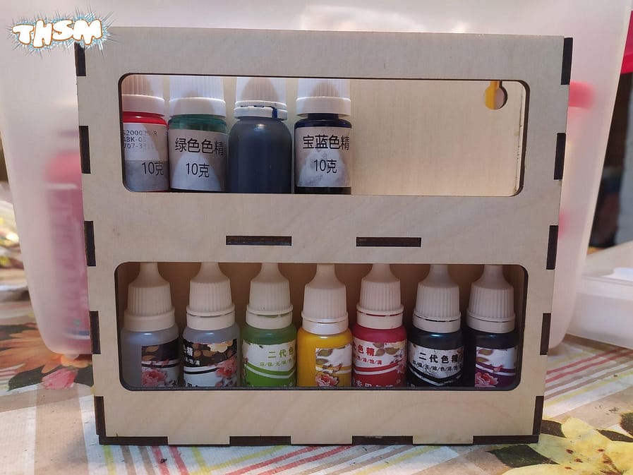 Laser Cut Wooden Pigment Paint Resin Bottle Jar Rack Organizer Wall Mounted Storage Shelf Free Vector
