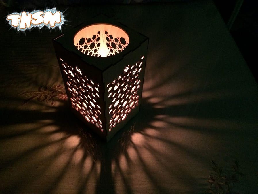 Laser Cut Candle Holder Nightlight Template Free Vector