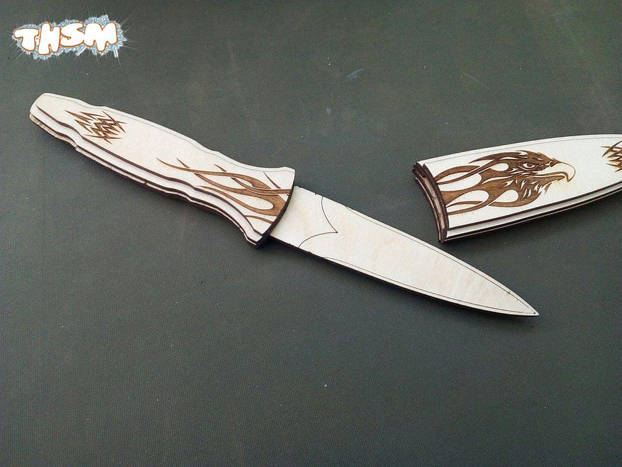 Laser Cut Knife with Engraving Free Vector cdr Download - 3axis.co