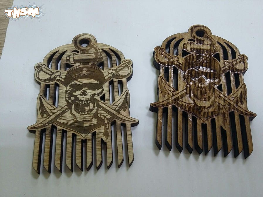 Laser Cut Pirate Beard Comb Free Vector cdr Download - 3axis.co