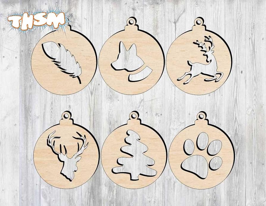 Laser Cut Christmas Tree Decorations Free Vector