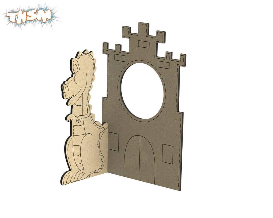 Laser Cut Photo Frame With Dragon Free Vector
