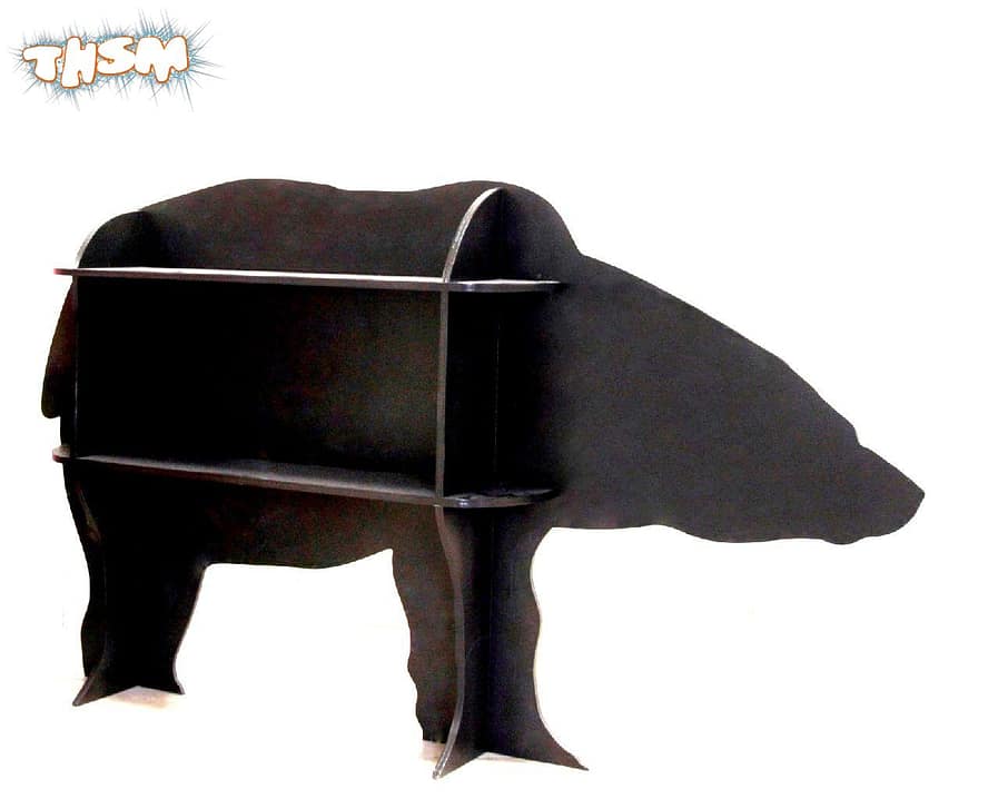 Laser Cut Wooden Bear Shelf Free Vector