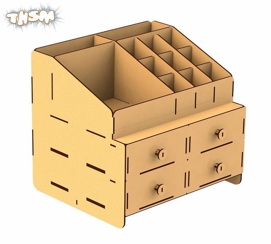 Laser cut Organizer Box Free Vector cdr Download - 3axis.co