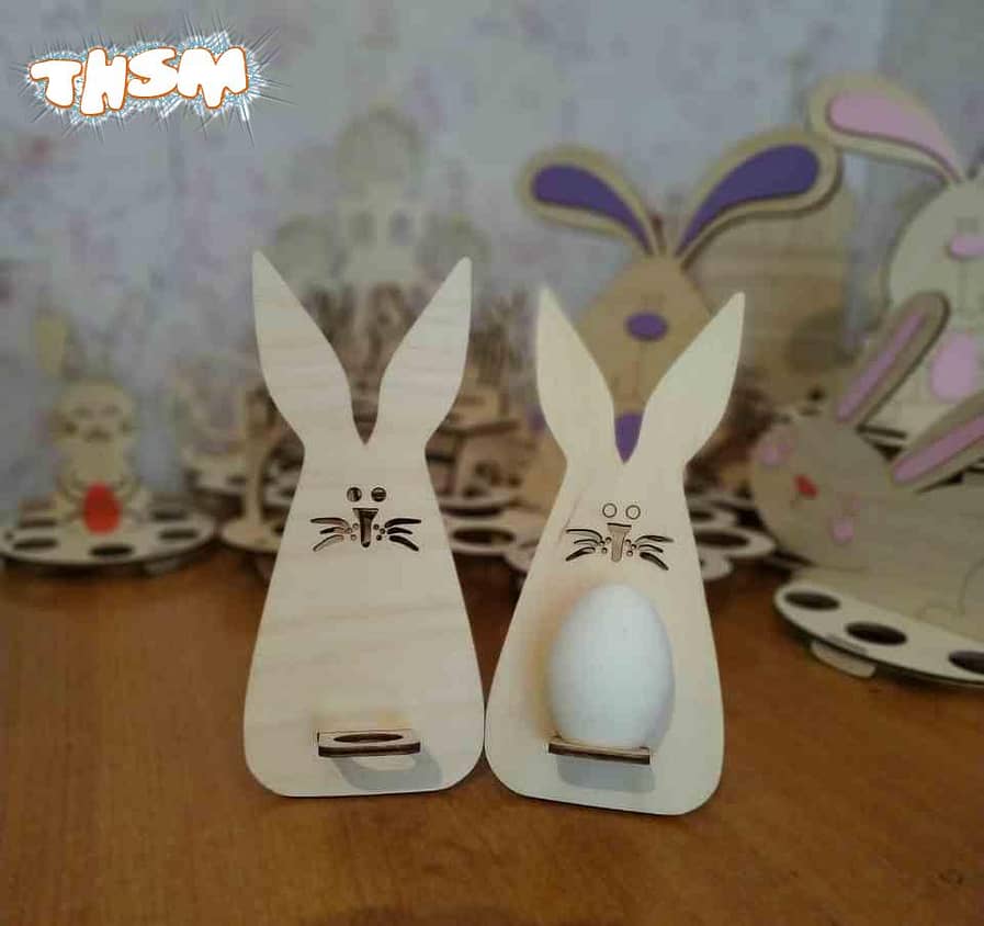 Laser Cut Wooden Easter Bunny Template 3mm Free Vector cdr Download - 3axis.co