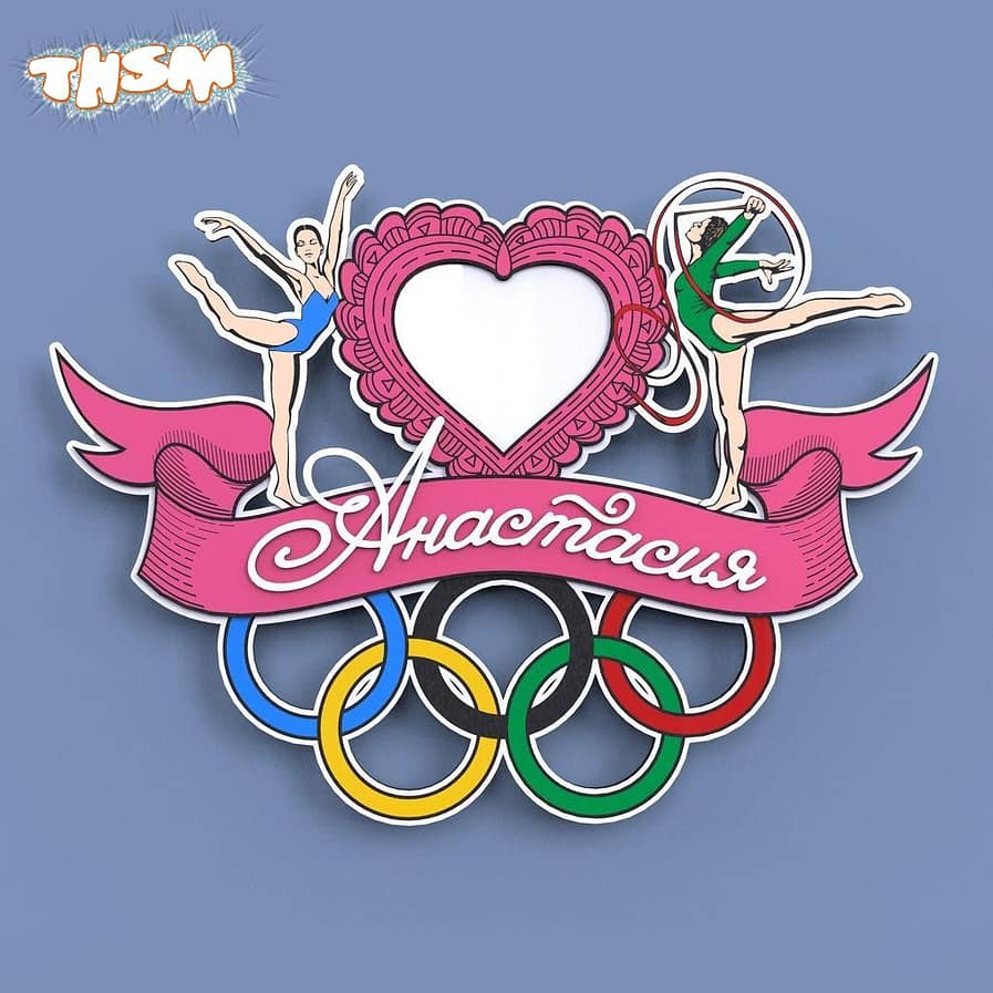 Laser Cut Olympic Medal Holder With Photo Frame Free Vector