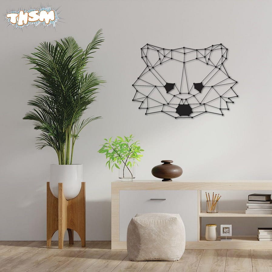 Laser Cut Polygon Raccoon Wall Art DXF File