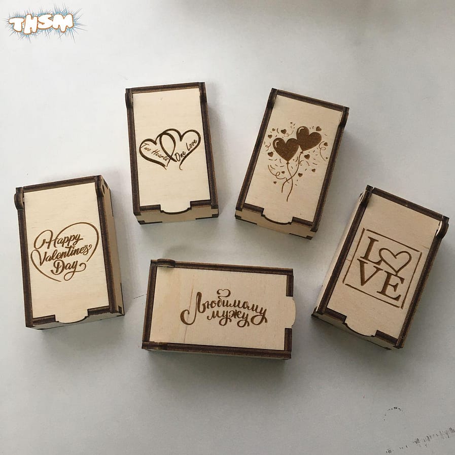 Laser Cut Valentine’s Day Gift Boxes 3mm Free Vector