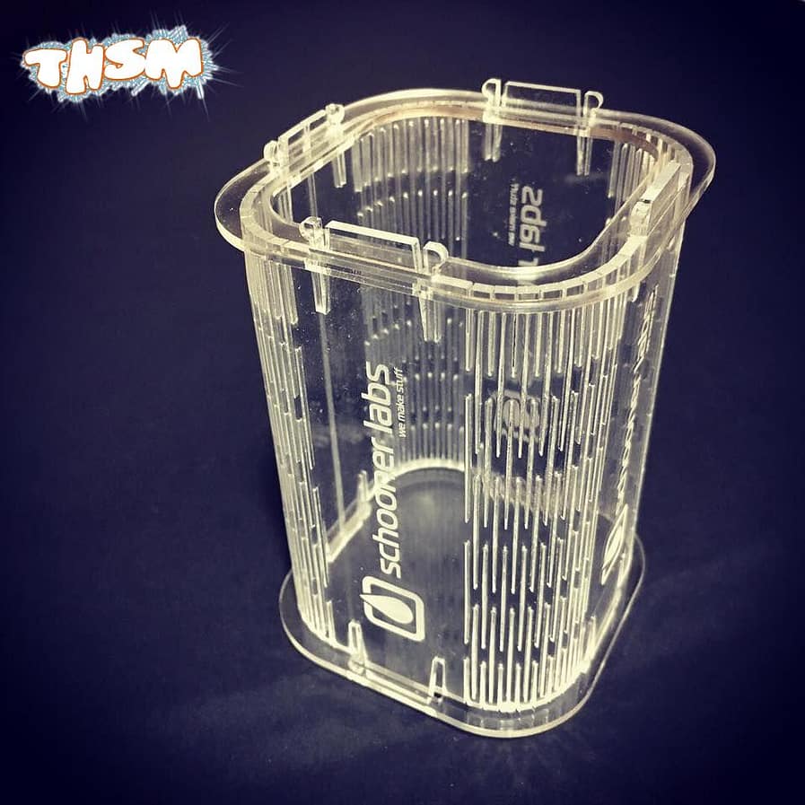 Laser Cut Acrylic Pen Stand 3mm DXF File Free Download - 3axis.co