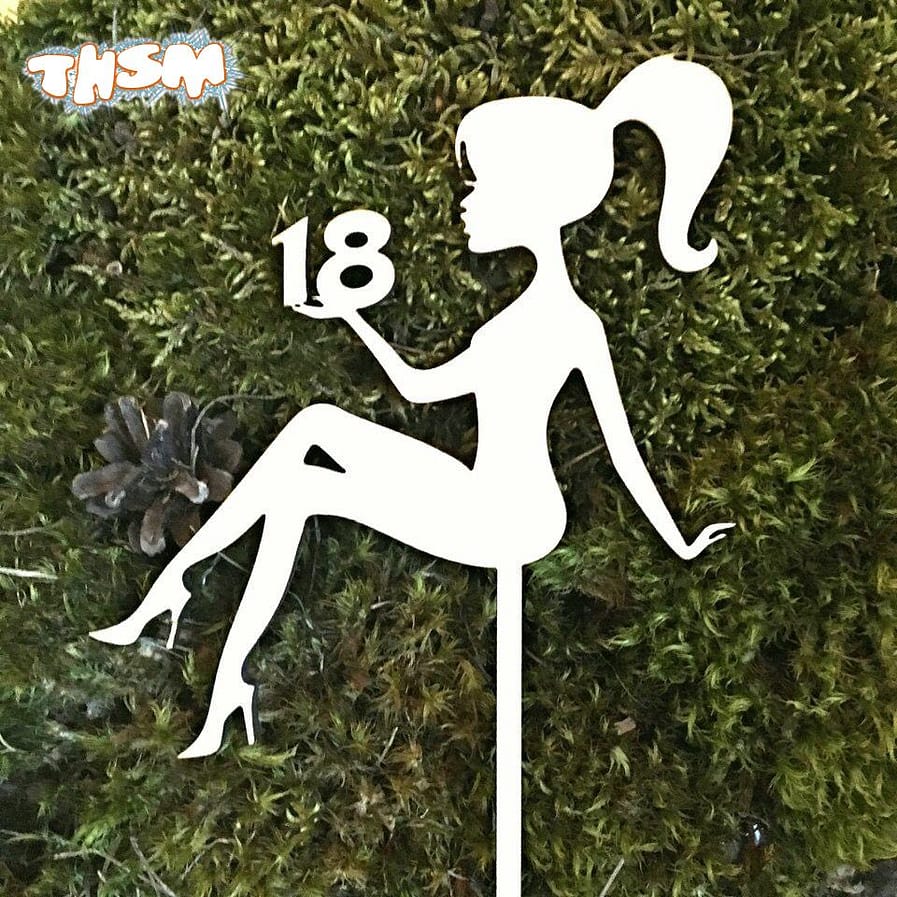 Laser Cut Cake Topper 18th Birthday Girl Template Free Vector
