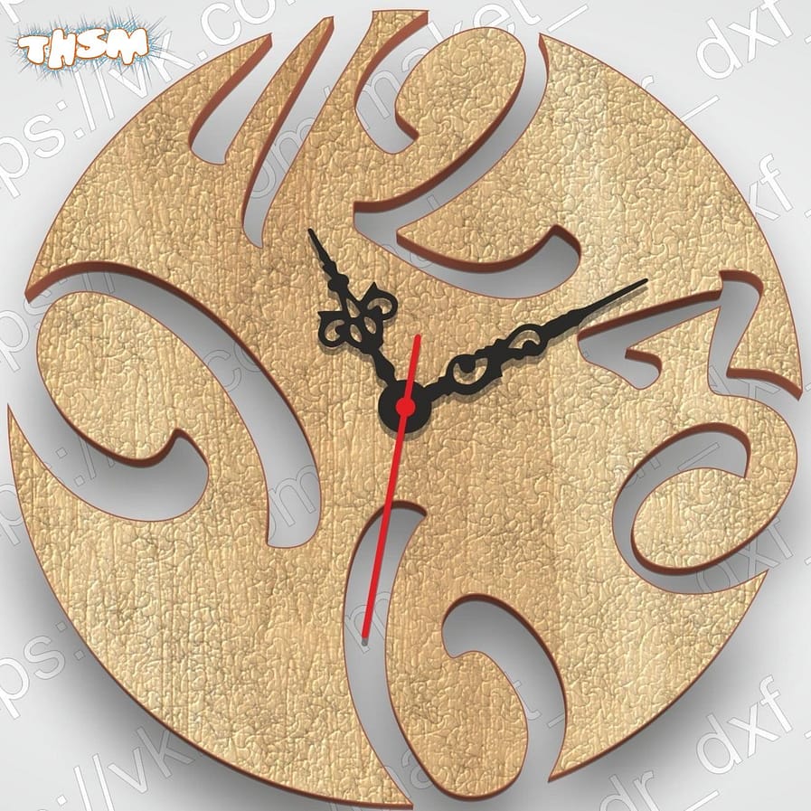 Laser Cut Modern Wall Clock Template Free Vector cdr Download - 3axis.co