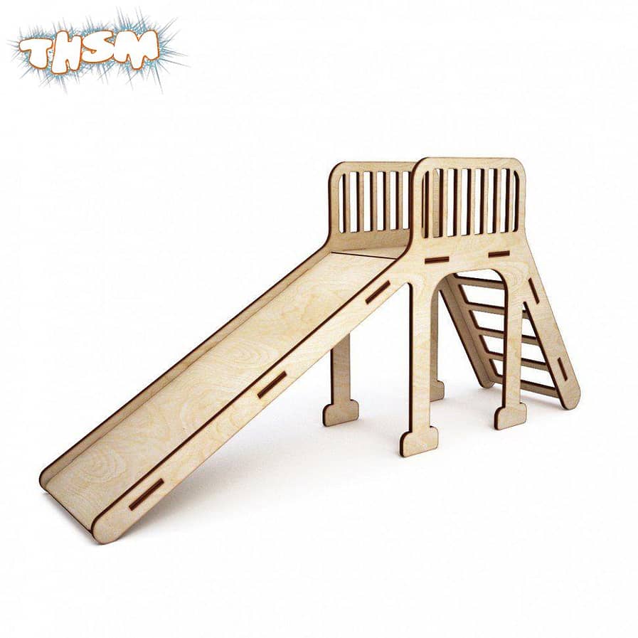 Wooden Kids Slide Toy Laser Cutter Project Free Vector