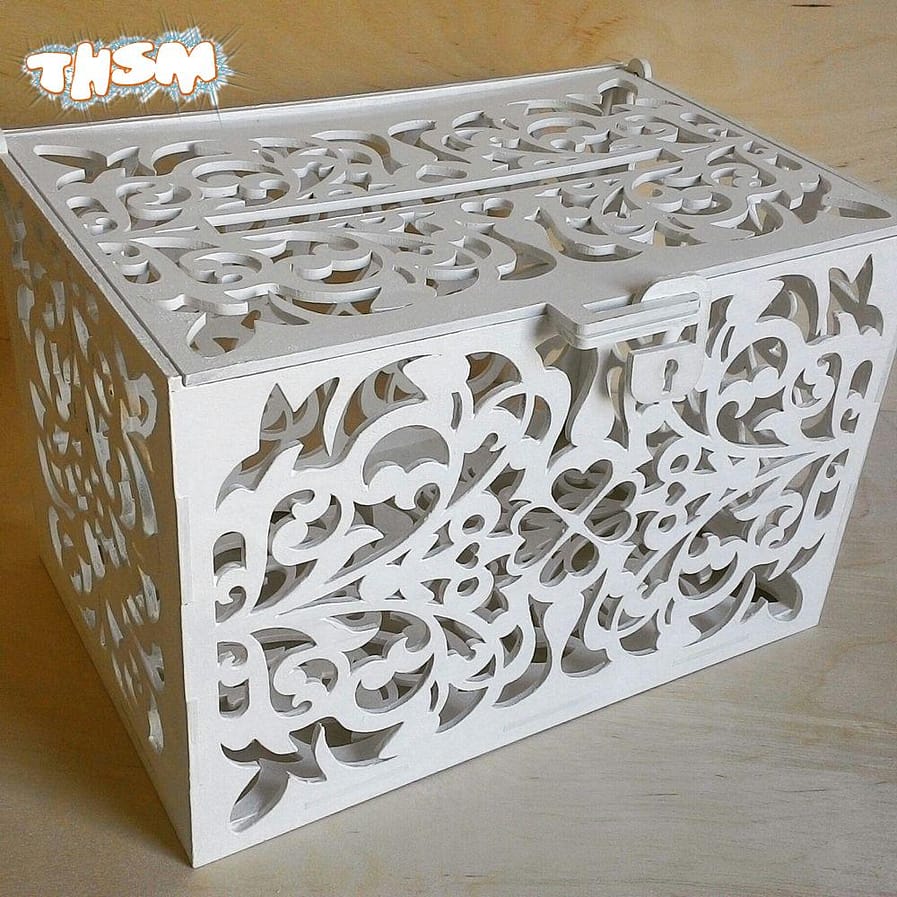 Rustic Wooden Card Box, Wedding Money Box Slot Free Vector cdr Download - 3axis.co