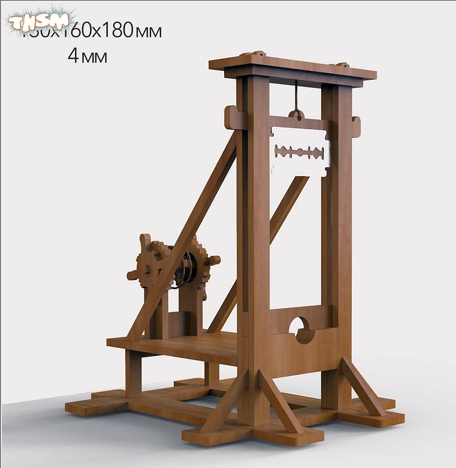 Laser Cut Guillotine Toy 4mm Free Vector