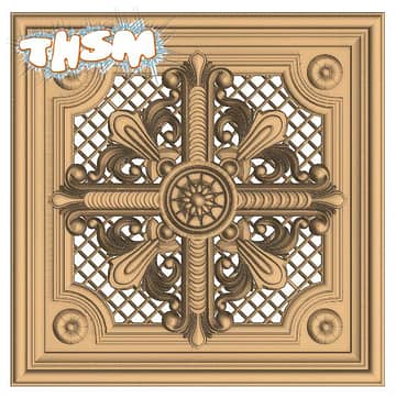 Decorative Wood Carving Design for CNC Router Stl File