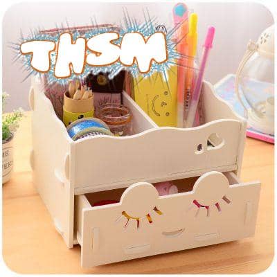 Wooden Storage Box Desk Organizer for Cosmetics Free Vector cdr Download - 3axis.co
