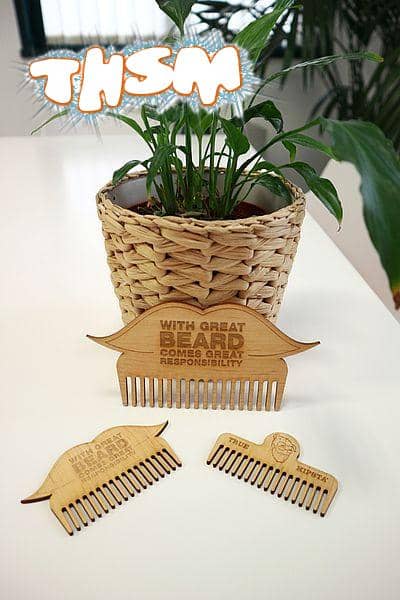 Laser Cut Wooden Beard Combs 3mm MDF PDF File Free Download - 3axis.co