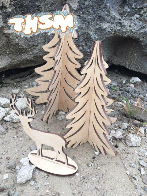 Laser cut Christmas Tree Reindeer Free Vector cdr Download - 3axis.co