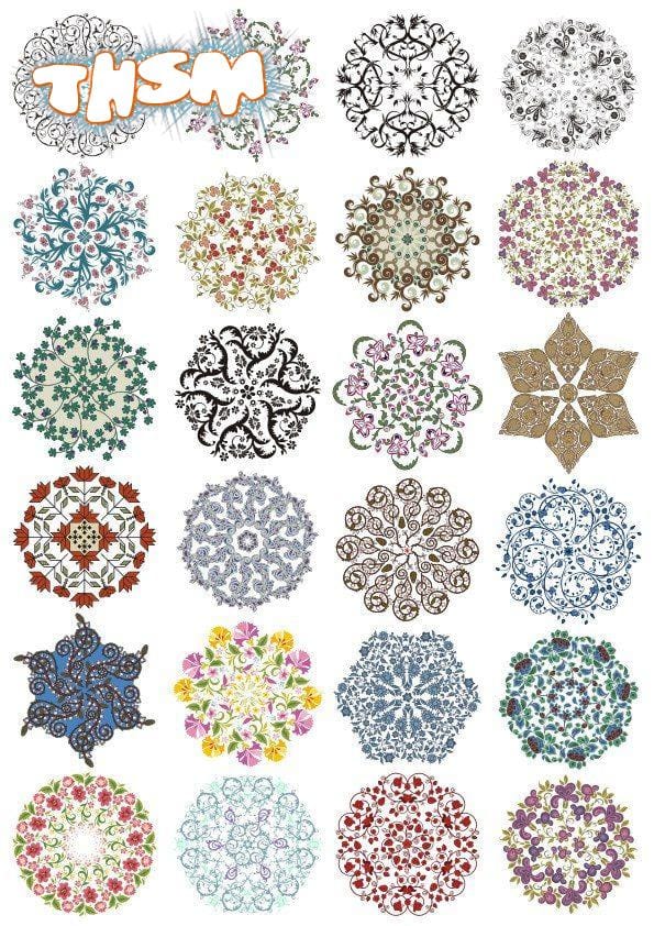 Lace Ornament Vector Set Free Vector cdr Download - 3axis.co