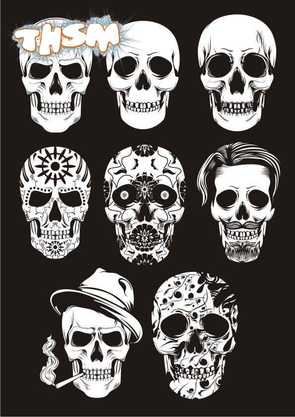 Mexican Skull Art Free Vector cdr Download - 3axis.co