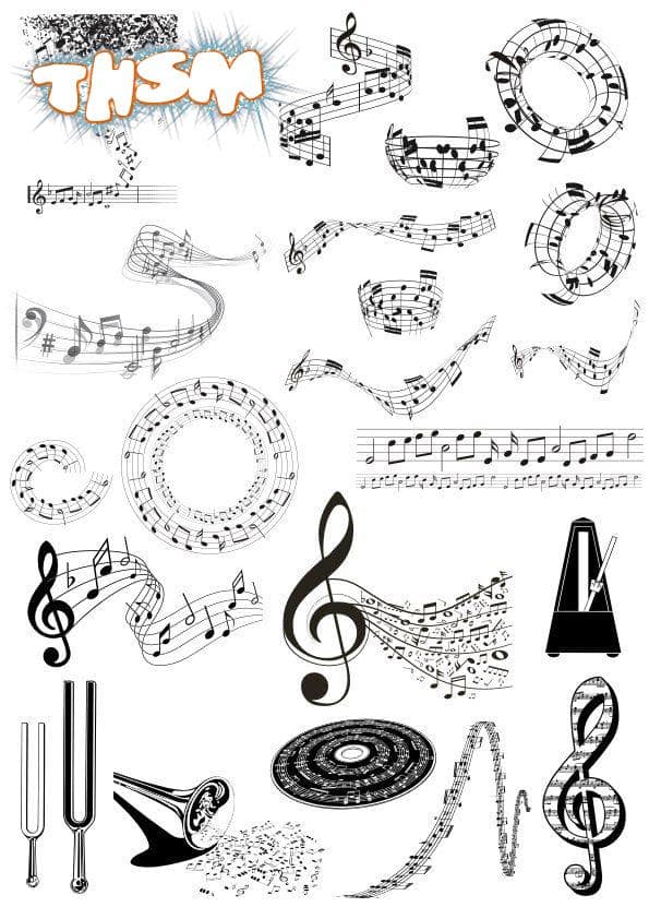 Music Notes Free Vector cdr Download - 3axis.co