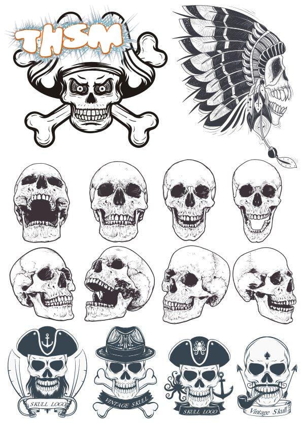 Skull Vectors Collection Free Vector cdr Download - 3axis.co
