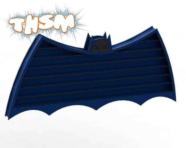 Laser Cut Bat Shape Wooden Wall Shelf Free Vector