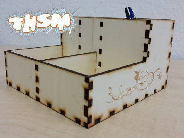 Writing Utensils Organizer Box Laser Cut Template SVG File Free Download - 3axis.co