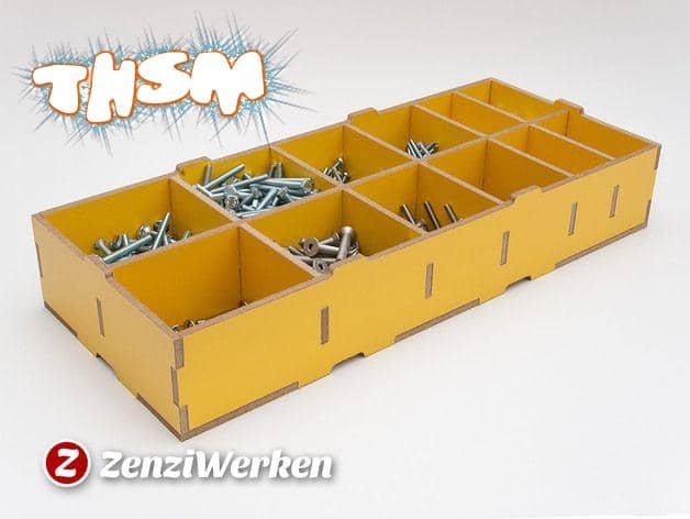 Compartment Storage Box DXF File Free Download - 3axis.co