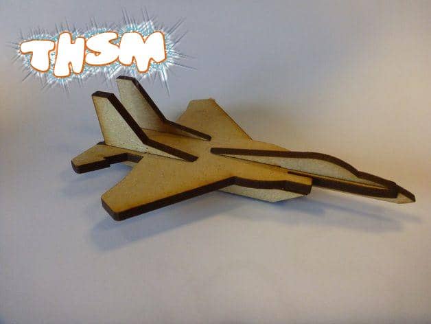 Laser Cut Mini F15 Fighter Aircraft Ascii DXF File Free Download - 3axis.co