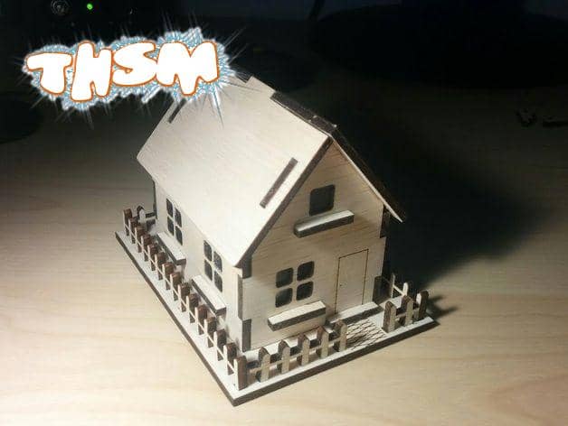 Laser Cut Wooden House 3mm Ply SVG File Free Download - 3axis.co