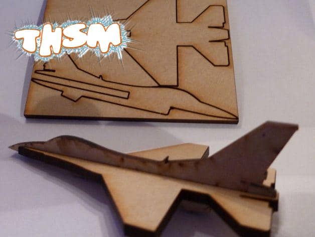 Lasercut Mini F16 Fighter Aircraft DXF File Free Download - 3axis.co