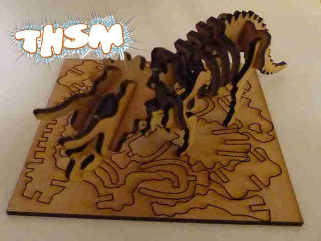 Lasercut Triceratops Skeleton Puzzle DXF File Free Download - 3axis.co