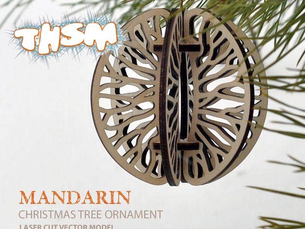 Mandarin. Christmas tree ornament DXF File Free Download - 3axis.co