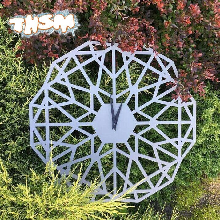 Laser Cut Geometric Clock CNC Template Free Vector cdr Download - 3axis.co