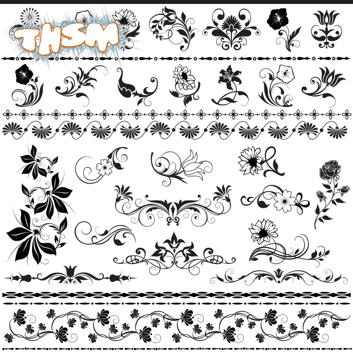 Floral Decorative Elements (.eps) Free Vector Download - 3axis.co