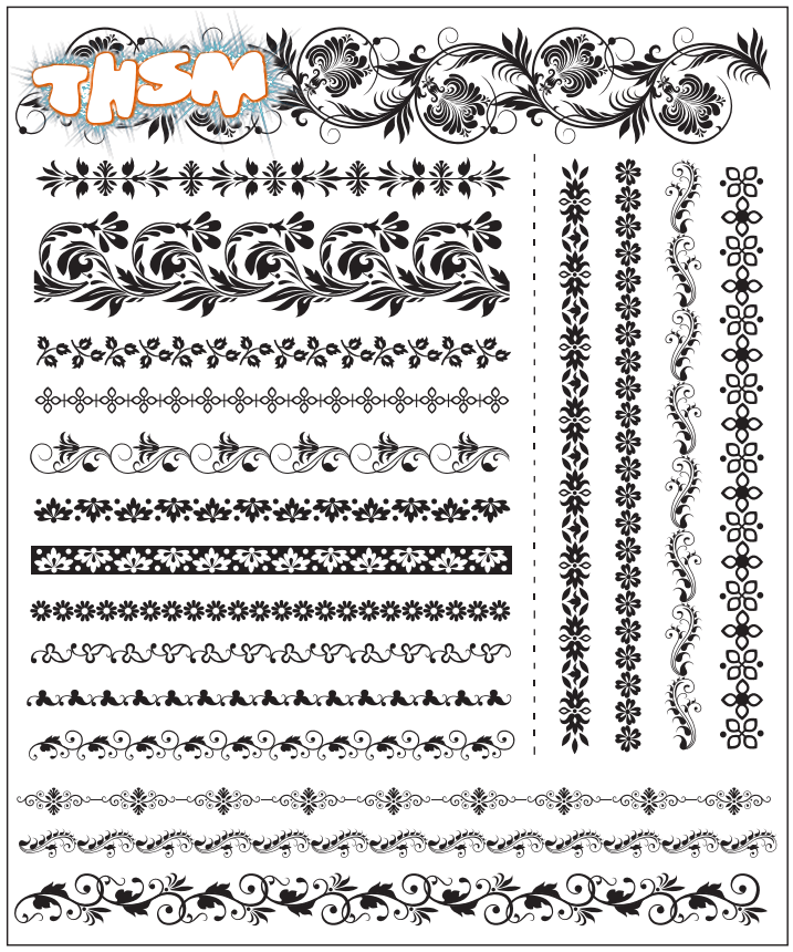 Set Of Floral Decorative Elements (.eps) Free Vector Download - 3axis.co