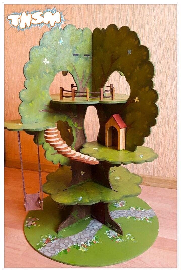 Laser Cut Tree House Model Kit Free Vector cdr Download - 3axis.co