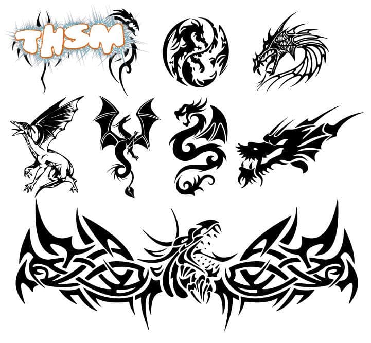 Dragon Tattoo Vectors Free Vector cdr Download - 3axis.co