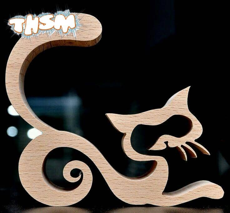 Laser Cut Cat Decoration Template CNC Router Free Vector cdr Download - 3axis.co