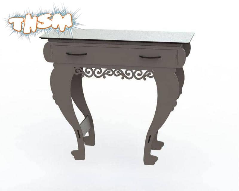 Wooden End Table with Drawers DXF File Free Download - 3axis.co